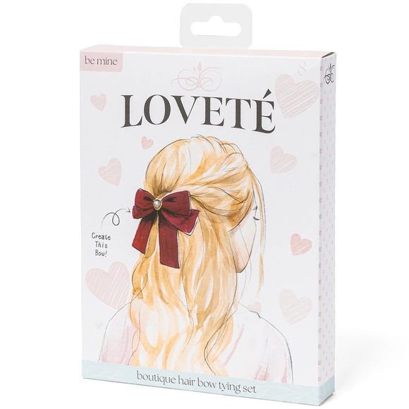 Loveté Accessories - Loveté Hair Single Bow Tying Set - Be Mine Red